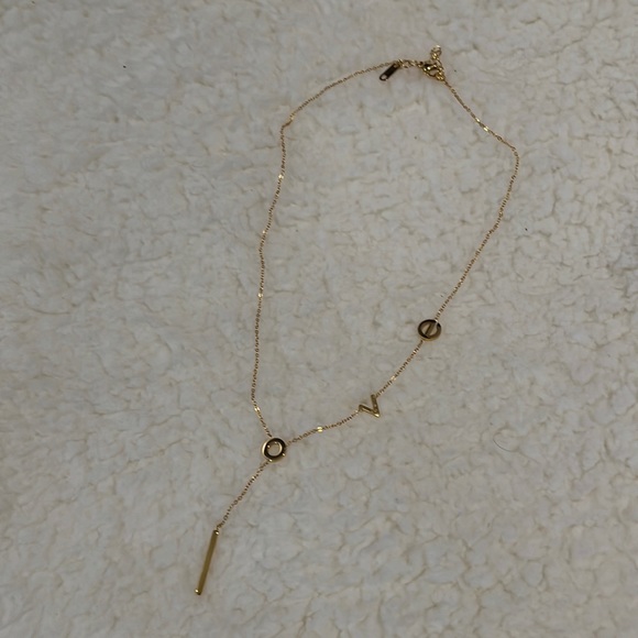 18K GP LOVE Necklace - Picture 1 of 2